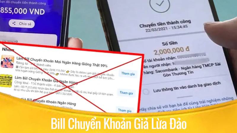 Bill Chuyển Khoản Giả Lừa Đảo
