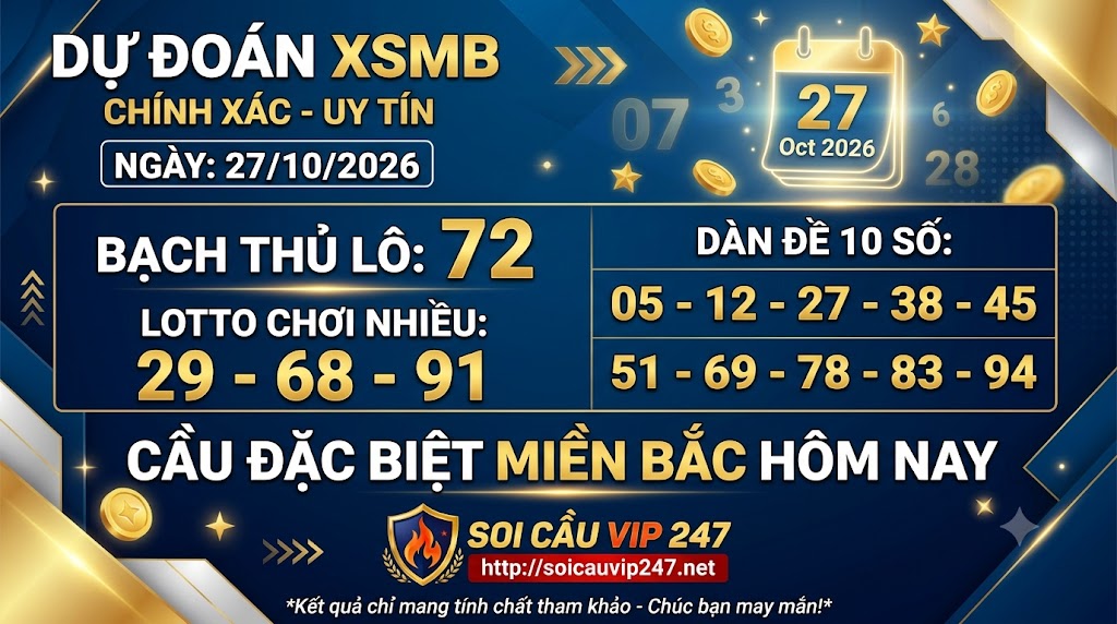 Dự đoán XSMB ngày 27/10/2026