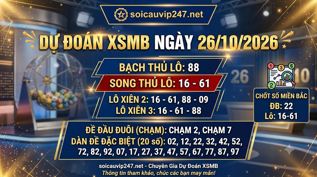 Dự đoán XSMB ngày 26/10/2026
